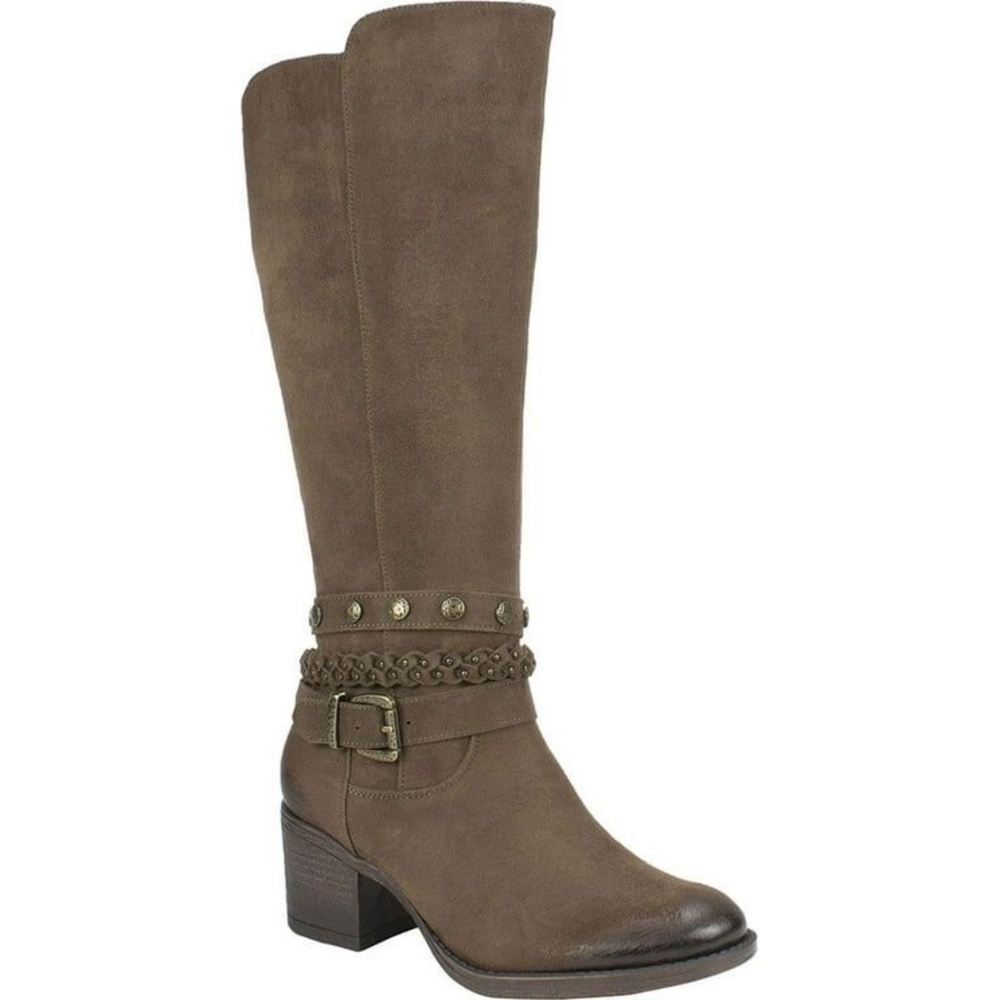 White Mountain Paulina Faux Suede Western Knee High Boot - Brown